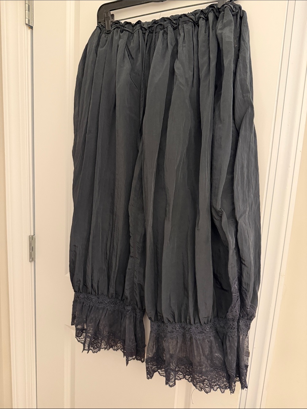 Free People Black Lace-Trim Bloomer Pants